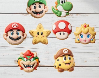 Super Mario Brothers Cookie Cutter Set of 8 - Mario, Luigi, Yoshi, Princess Peach, Star, Mushroom, Bowser / King Koopa and Goomba