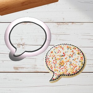 Speech Bubble Shaped Plastic Cookie Cutter - Polymer Clay Cutter - Fondant Cutter - Craft Cutters - 3d Printed Cookie Cutter
