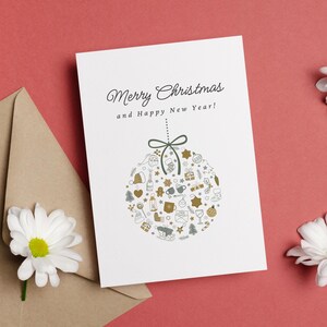 Biglietto di auguri di Natale - Download DIGITALE - Bellissimo biglietto di auguri di Natale stampabile - Stampa 8,5 x 11 pollici - Tagliato a 5 x 7 pollici