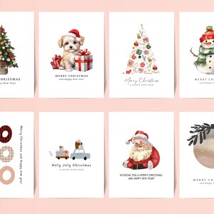 Set di 8 biglietti di auguri di Natale - Download DIGITALE - Bellissimo biglietto di auguri di Natale stampabile con - Stampa 8,5 x 11 pollici - Taglio a 5 x 7 pollici