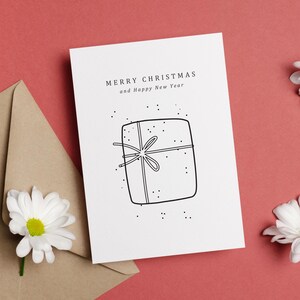 Biglietto di auguri di Natale - Download DIGITALE - Bellissimo biglietto di auguri di Natale stampabile con regalo - Stampa 8,5 x 11 pollici - Tagliato a 5 x 7 pollici