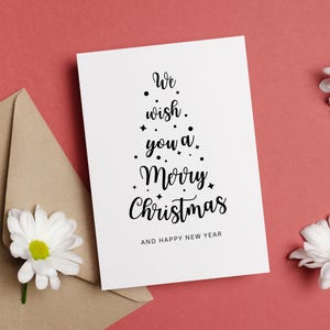 Biglietto di auguri di Natale - Download DIGITALE - Bellissimo biglietto di auguri di Natale stampabile - Stampa 8,5 x 11 pollici - Tagliato a 5 x 7 pollici