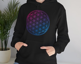 Flower of Life Hoodie | Sacred Geometry Design | Geometric Mandala Gradient