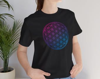 FLOWER OF LIFE Sacred Geometry Tee, Meditation Shirt, Spiritual Clothing, Geometric T-Shirt, Yoga Top
