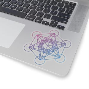 Metatrons Cube Sticker, Sacred Geometry Sticker, Spirituality Decal, Meditation Laptop Decal, Mandala Vinyl Sticker, Geometric Car Sticker