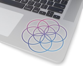 Seed of Life Kiss-Cut Sticker, Sacred Geometry Sticker, Laptop Sticker, Water Bottle Sticker, Spiritual Meditation Decor