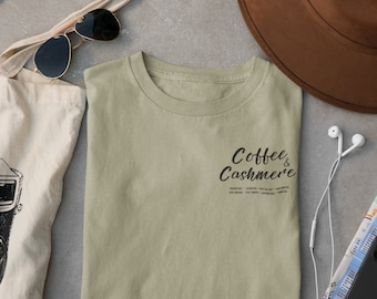 Coffee Lover Organic Cotton T-Shirt | Coffee Cashmere Crewneck | Unisex Espresso Latte Tee