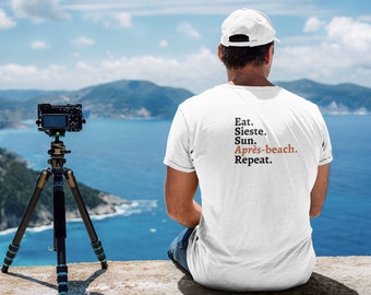 Apres Beach Palm Tree T-Shirt: Organic Cotton Unisex Summer Tee