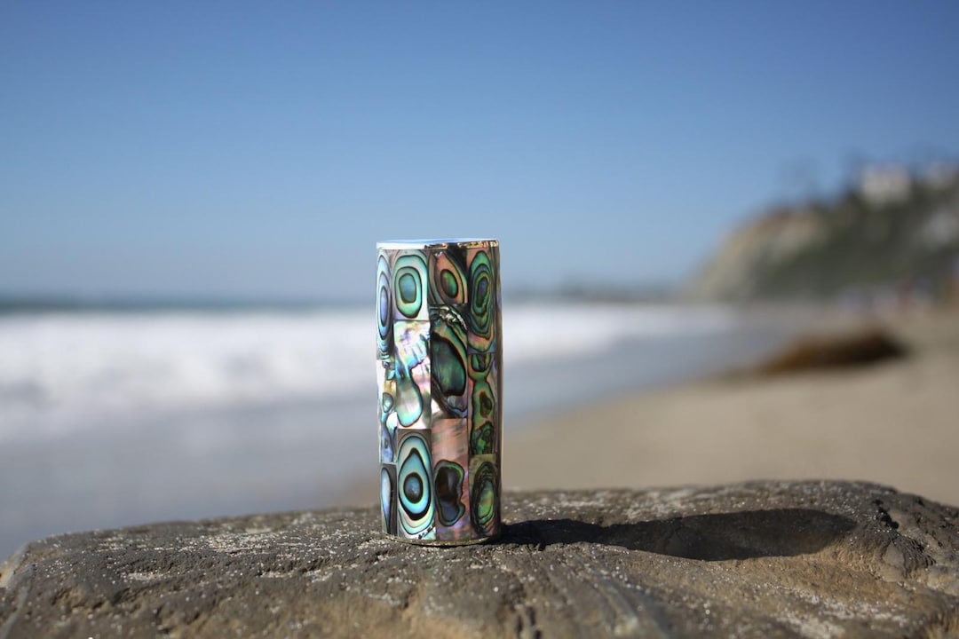 Abalone Seashell Lighter Cover, Artisan Abalone Shell lighter case, Handmade Vintage Abalone Shell Lighter Case One Size