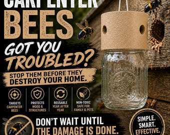 Natural Carpenter Bee Trap 2-pack – Reusable, Non-Toxic Protection
