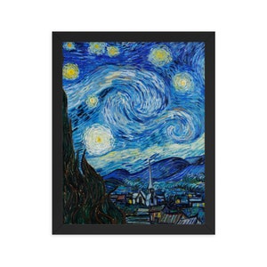 The Starry Night by Van Gogh, Decor, Poster Print, Wall Art, Framed Artwork