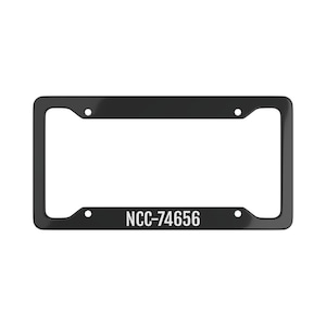 Inspired Star Trek NCC-74656 Voyager TOS Next Generation Enterprise Ship Car Auto Metal License Plate Frame Personalized