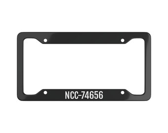Inspired Star Trek NCC-74656 Voyager TOS Next Generation Enterprise Ship Car Auto Metal License Plate Frame Personalized