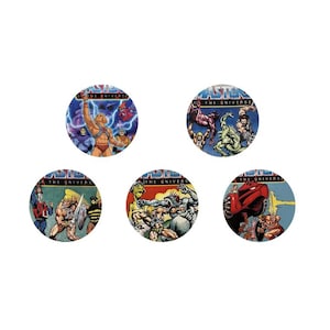 Pack 0f He-Man Heman Masters of The Universe Buttons Pinbacks Pin Brooches Badges Original 1980s Cartoon TV Show Toys Comics FAN INSPIRED