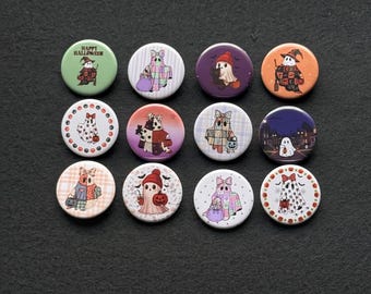 12 Pack Halloween Ghost Buttons Ghostly Buttons Halloween Buttons Pins Buttons Badges Halloween Party Favors Cute Halloween Buttons