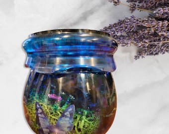 RESIN storage Jar with screw on lid, Epoxied jar with lid. Stash jar. Jewelry jar, trinket jar