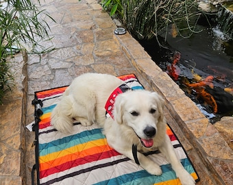 Working Service dog or travel companion Dog quilted place training mat or "settle"  mat bed Custom made travel dog bed,crate mat, puppy mat