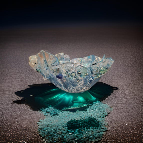Beach Sea Glass Resin Bowl / Blue ocean Seaglass /Beach Decor /Decorative Seaglass Bowl /Home décor /wedding gift couple unique/ handmade