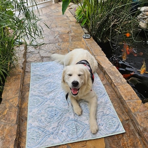 Working Service dog or travel companion Dog quilted place training mat or "settle"  mat bed Custom made travel dog bed,crate mat, puppy mat