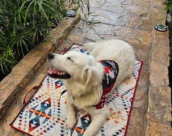 Service Dog training place or "settle" mat folds into a zippered tote bag service dog gear Dog travel companion gear Customizable. Custom