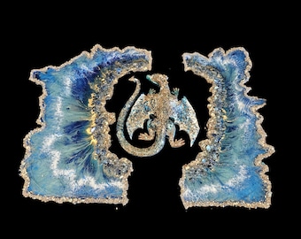Resin Ocean Geode Art, expandable wall art, Ocean art, Geode art painting, Abstract art, resin art, Geode, geode wall decor, 3 pieces