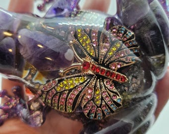 Amethyst Frog  / amphibian/ Frog / Gemstone Frog / custom / Frog lovers gift / Frog gift/ Frog collectors. Handmade