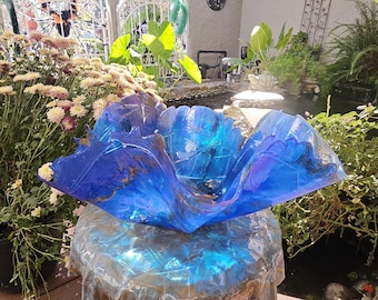 Resin Bowl/Vase. Resin galaxy sculpture, Glass bowl northern lights, Modern Art Handmade ART Glass Bowl Extra Large