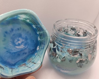 Harz aufbewahrt, mit Schraubverschluss, Tie-Dye-Harz mit Swirls, Aufbewahrungsglas, Epoxidharz, Aufbewahrungsglas