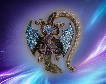 Handmade Sleeping Dragon figurine Sculpture / Jade / Glass /  amethyst / Resin / mother of pearl / Gemstone Dragon/ Jade Dragon /Dragon Gift