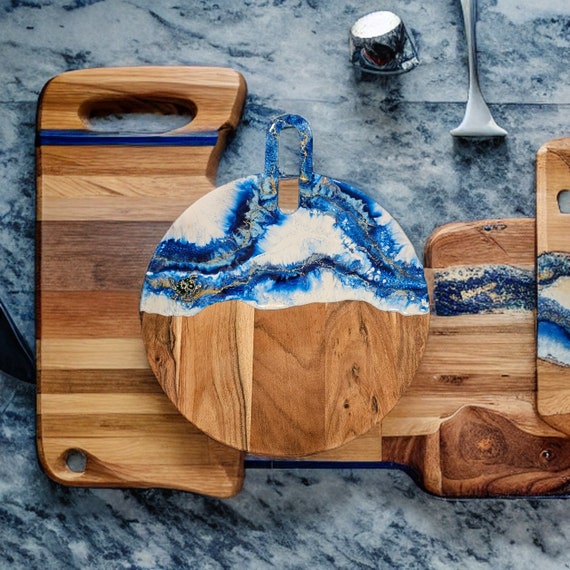 Cutting Charcuterie Cheese Board Resin wood board Christmas gift for her. Xmas gift for wife