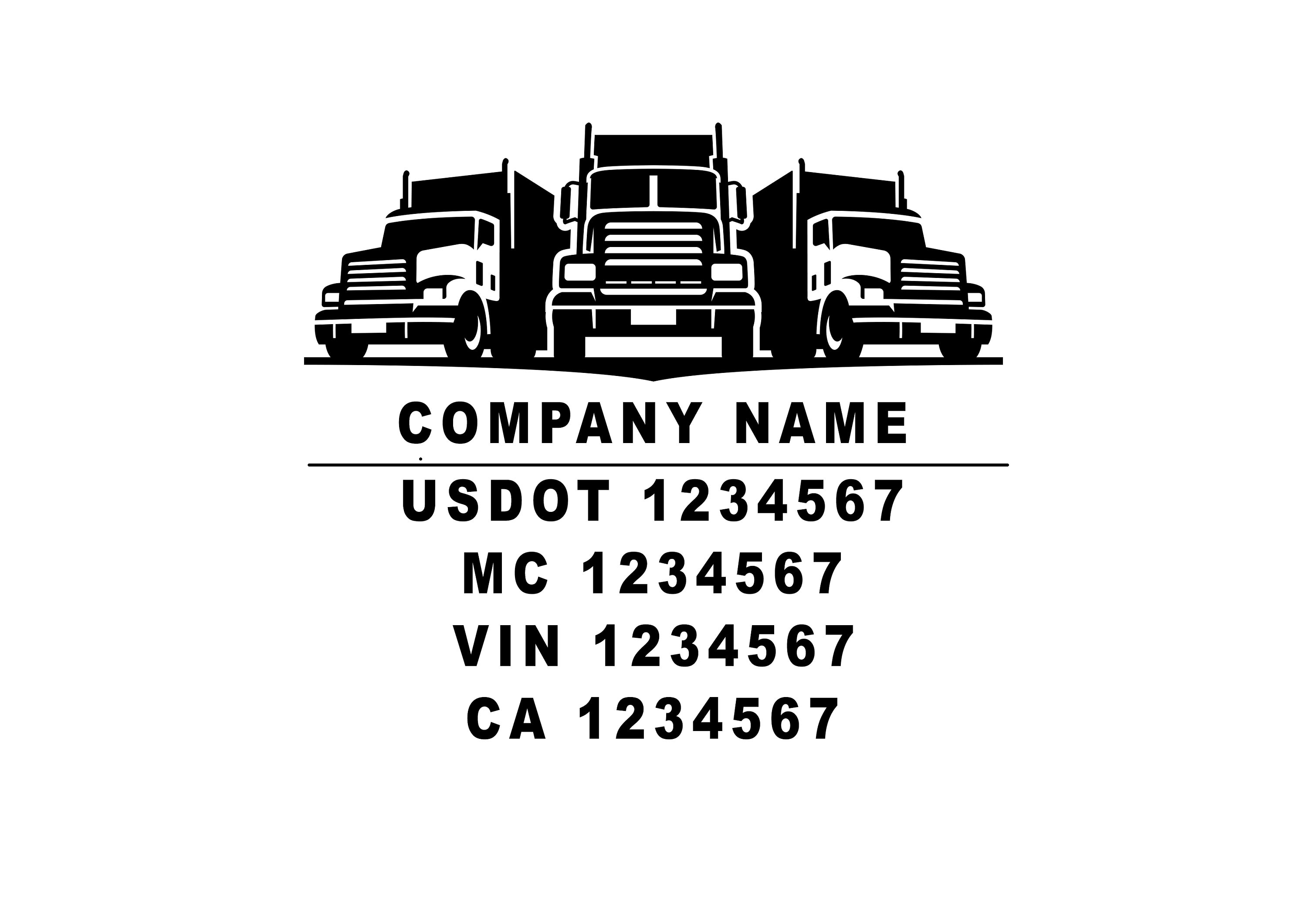 US DOT Decal, Trucking Company Decal Multiple Colors and Sizes Vinyl