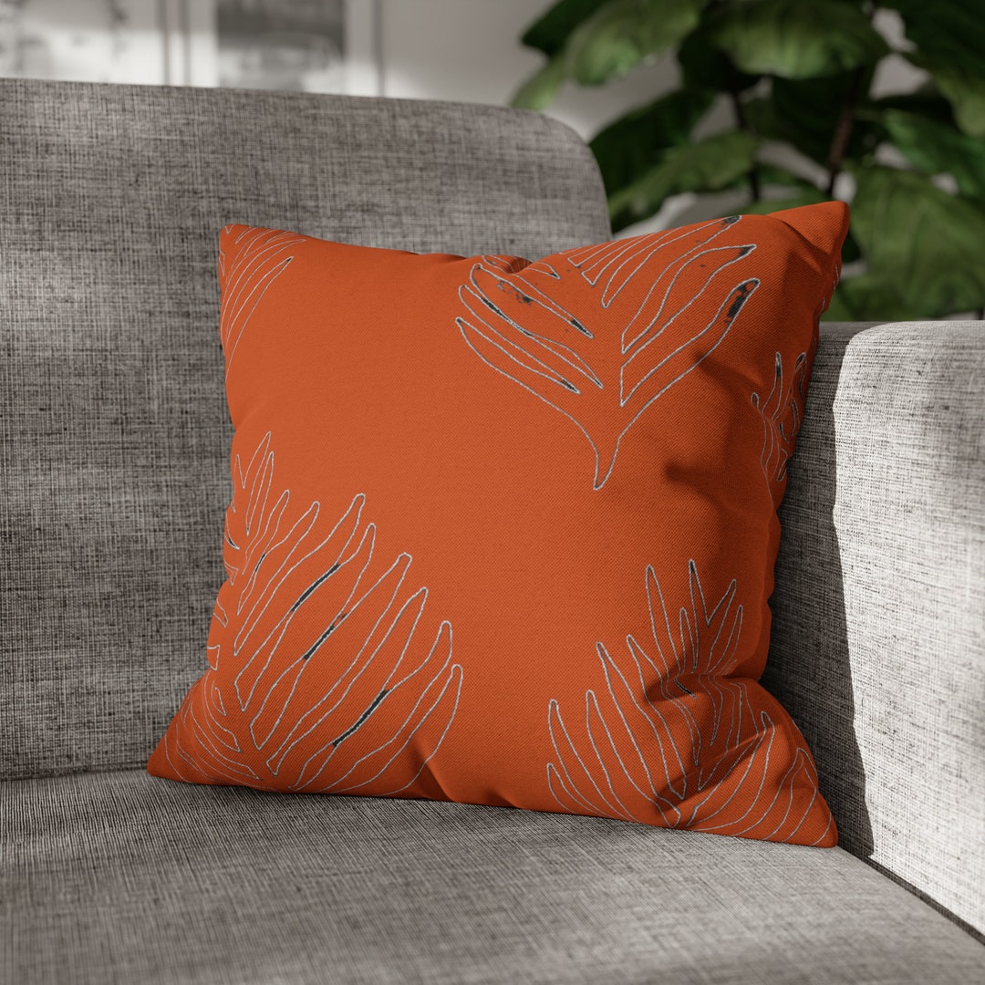 16x16 Pillow Cover 20x20 Pillow Cover Tropical Palm Leaf Throw Pillows