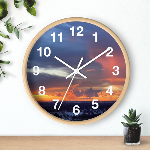 Relaxing Fun Wall Clock - Colorful Classroom Clock - Personalize Colors for Hand, Base & Number - Cool Wall Clock - Funky Clock