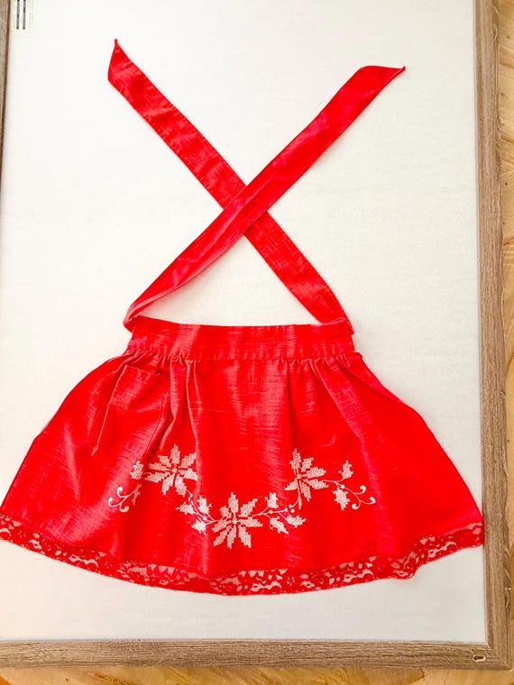 TKMK ORIGINAL LINEN APRON / WHITE×RED TKMK ORIGINAL LINEN APRON