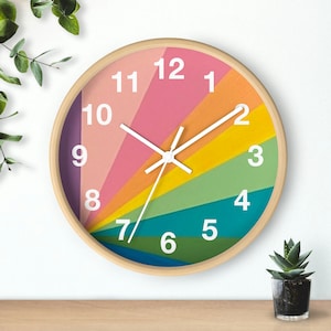 Vibrant Custom Wall Clock - Personalize the Colors for Hand, Base & Number - Unique Colorful Timepiece, and Eye-catching Home Decor