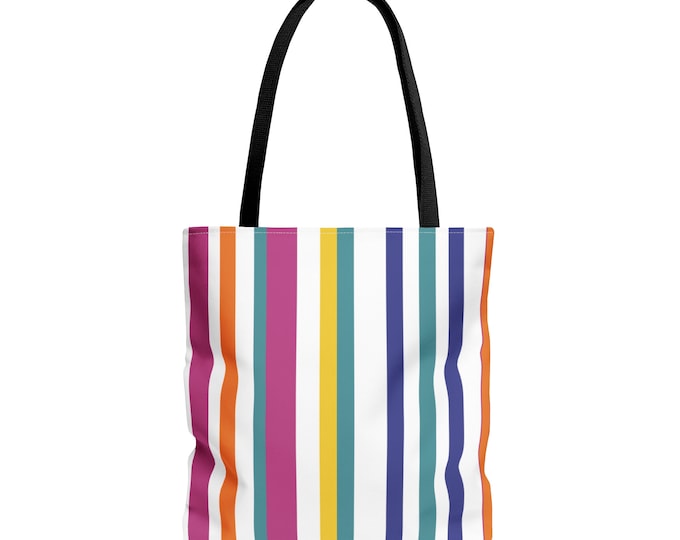 Beach Stripe Tote Bag Large Colorful
