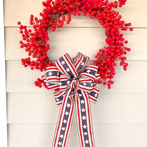 Patriotic USA Bow: Rustic Farmhouse 4th of July Decor