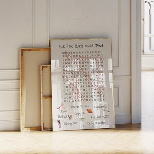 Girly Aesthetic Wall Art Coquette Core Print Vintage Crossword Hand