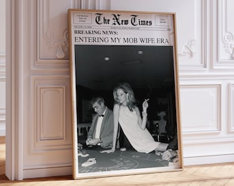 Trendy Newspaper Wall Art: 'Mob Wife Era' Print (Digital Download)