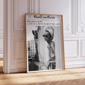 Kranten Wall Art, Trendy Hot Girls Print, Over the Bed Wall Art, That Girl Vintage Bar Cart, Preppy It Girl Dorm Retro Wall Art, DIGITAAL