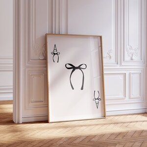 Trendy Ace of Hearts Print, Coquette Bow Wall Art, Lucky Girl Syndrome Print, Trendy Speelkaart Print, Bow Wall Art Print, DIGITAAL