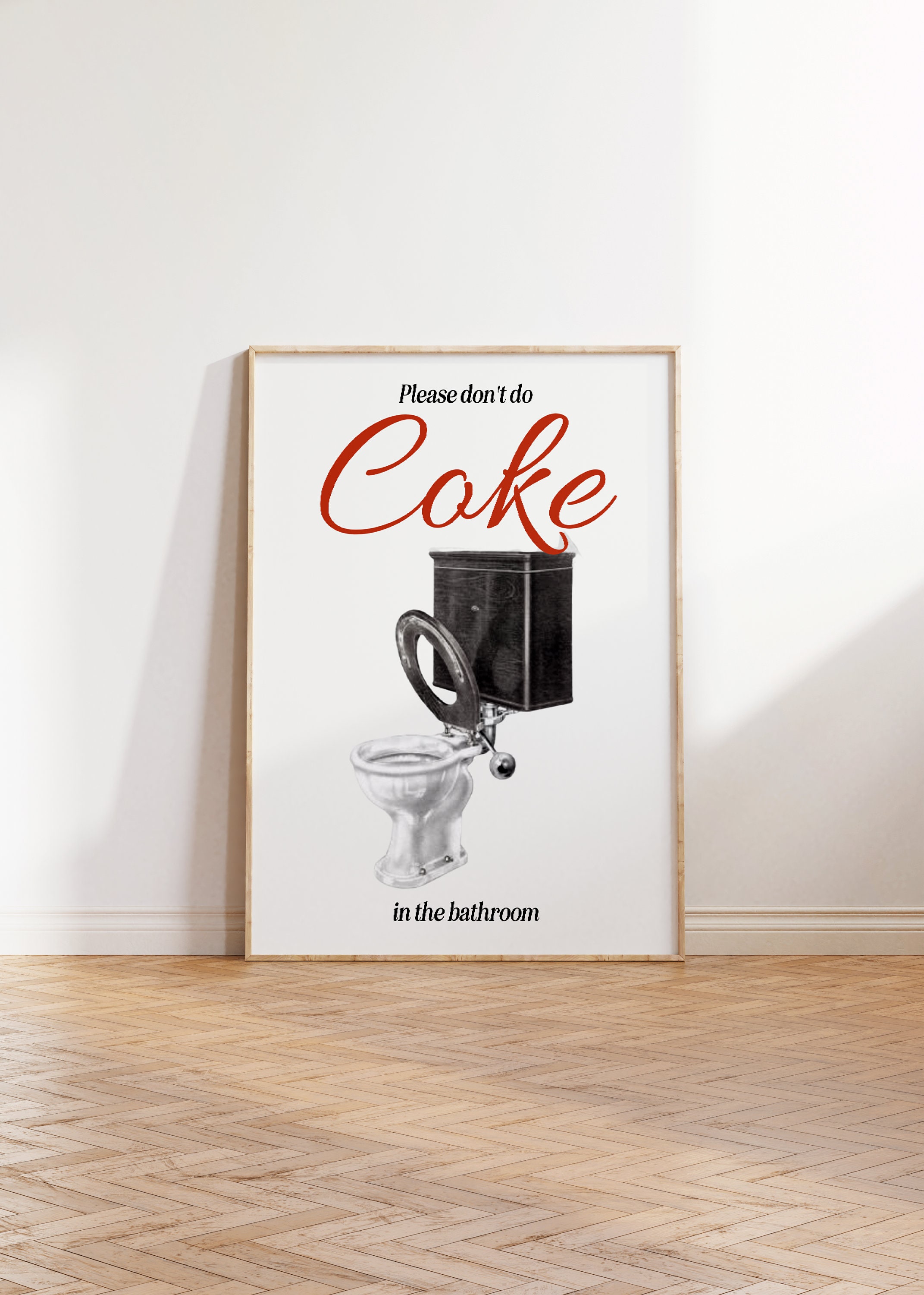 Please Don't Do Coke in the Bathroom Printable Wall Art, Above Toilet