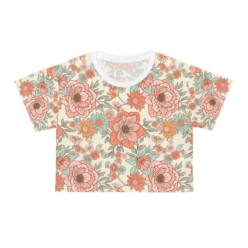 Garden Flower Crop Top Etsy