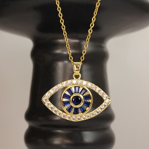 Evil Eye Necklace Gold, Evil Eye Pendant, Dainty Evil Eye, Minimalist Jewelry, Birthday Gift, Girlfriend, For Mom, Valentine&#39;s Day Gift