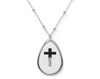 Oval Necklace GOD is greater than the hi an LOWS
