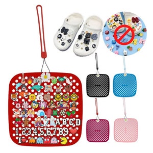 HUHYNN Shoe Charms Organizer, Hanging Shoe Charms Holder for Croc Charms  with 72 Holes, Cute Shoe Charms Holder Organizer for Croc Charms Display