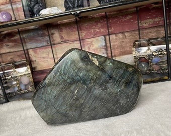 Natural Labradorite Stone Freeform Standing Polished 1.3kg