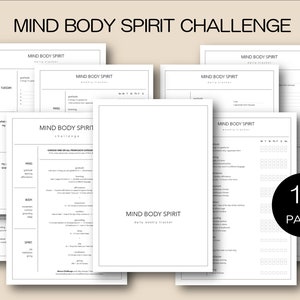 Mind Body Spirit  |  A4  |  Portrait  |  Monthly habit tracker  |  PDF  |  Printable  | Mind Body Soul  |  Self care tracker
