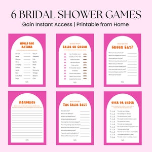 Bright Hens Party Games | Colourful, fun, Retro Bachelorette | 6 Printable Games for Hens Day | Arch shape wedding games | Arch Retro Hens