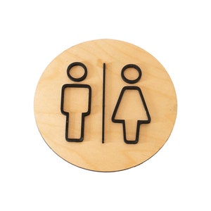 Badkamer WC Deurbord - Toiletbord - Toiletbord - WC Bord - Herenkamerbord - Dameskamerbord